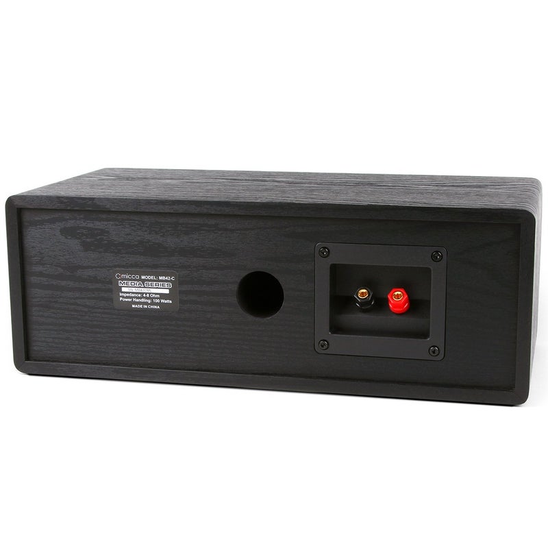 Micca MB42-C Center Channel Speaker for Home Theater, Surround Sound, Passive, 2-Way (Black, Each) - Image 4